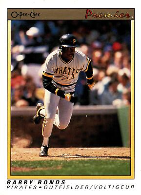 #ad 1991 O Pee Chee Premier #12 Barry Bonds Pittsburgh Pirates MLB Baseball Card $1.99
