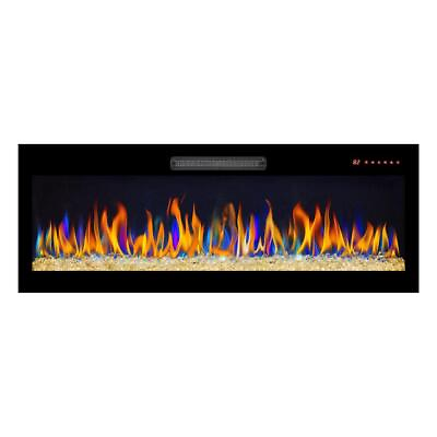 #ad #ad Patere Wall Mounted Electric Fireplaces 60quot; W Remote Multi Color Flame in Black $333.21