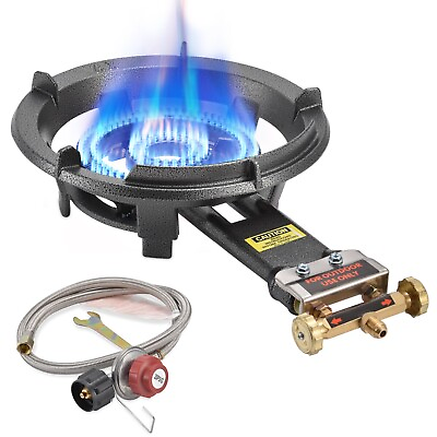 #ad 80000 BTU. Single Propane Burner For Outdoor Cooking Gas Stove Camping $72.15