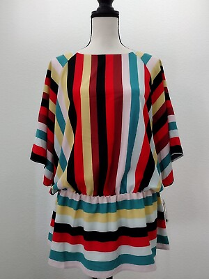 #ad NEW ECI NY Multicolor Striped Blouse size XL $19.99