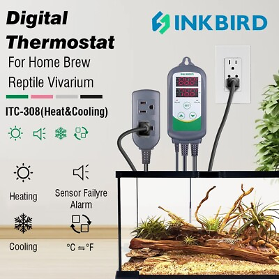 #ad Inkbird ITC 308 Thermostat Programmable Homebrewing Temperature Controller Heat $24.99