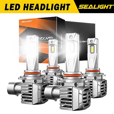 #ad 4x 9005 HB39006 HB4 200W 6500K White LED Headlight Bulbs High Low Beam SEALIGHT $66.49