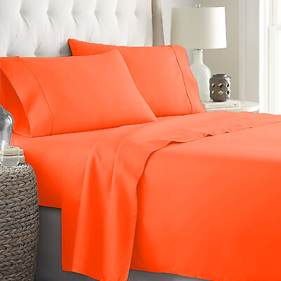 #ad Bedding Collection 1000TC 100% Cotton Select Item amp; US Size Orange Solid $124.44