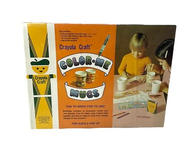 #ad Vintage NOS 1976 CRAYOLA Craft COLOR ME MUGS Children#x27;s Craft Kit NEW # 4301 USA $37.15
