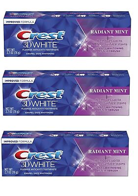 #ad Crest 3D White Radiant Mint Toothpaste 2.7 Oz X ***3 Packs*** $30.31