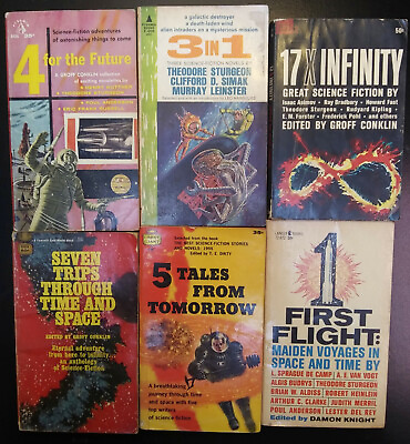 #ad OLD Sci Fi Lot 17xInfinity 1st Flight 7 Trips 5 Tales 4 for the future 3 in 1 $18.00
