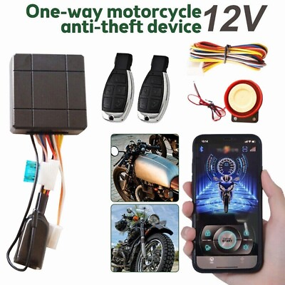 #ad DC 12V Motorcycle Anti Theft Alarm System APP Remote Control Engine Start Stop EUR 24.59