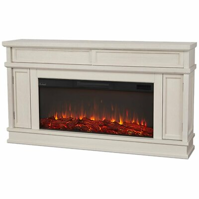 #ad Real Flame Torrey Landscape Electric Fireplace in Bone White $1026.68
