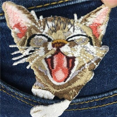 #ad Cat Patches For Clothing Iron Embroidered Patch Applique Iron On Patches $9.89
