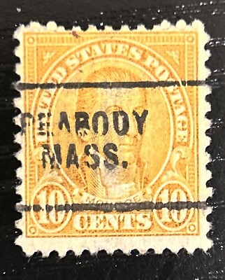 #ad US Stamp: Scott #562 10 Cent Monroe Precancel Peabody Massachusetts $5.00