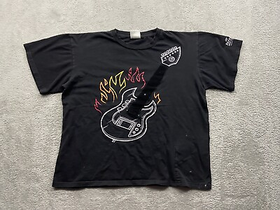 #ad ThinkGeek Shirt Men’s Extra Large Black Playable Electronic Guitar Rock NO AMP $11.24