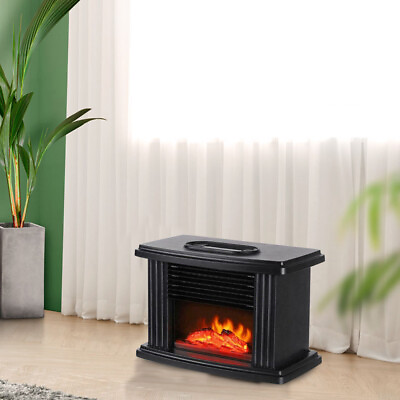 #ad #ad 1KW Electric Fireplace Space Heater Small Air Heater Heating Box 3D Flame Stove $49.30