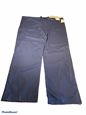 #ad NWT Uniform Advantage Unisex Size M Navy Blue Drawstring Scrub Bottoms $13.95