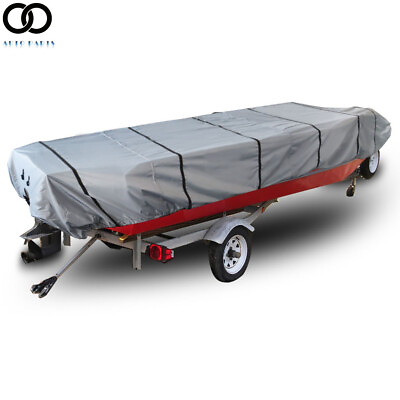#ad Grey 210D 14ft×70inch Jon Boat Cover Water Proof Trailerable For Jon Boat $29.44