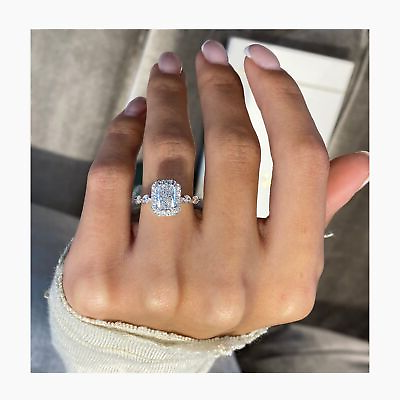 #ad Radiant Diamond Engagement Ring IGI Certified F VS1 Halo 2.5 Ct 18K White Gold $2799.99
