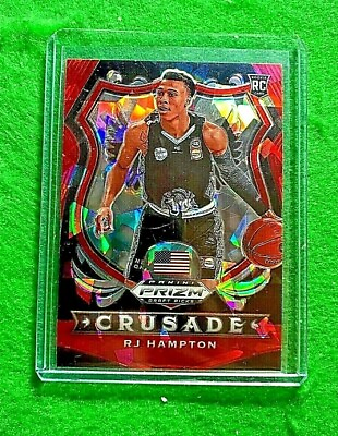#ad RJ HAMPTON RED PRIZM CRUSADE CRACKED ICE ROOKIE CARD JERSEY #10 USA RC NUGGETS $17.96