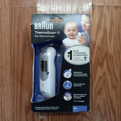 #ad Braun Thermoscan 5 Ear Thermometer Includes Case 21 Filters 2 Batteries NEW $32.99