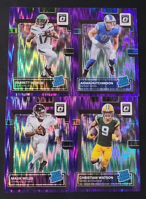 #ad #ad 2022 Optic Football Rated Rookie PURPLE SHOCK PRIZMS You Pick the Card $1.25