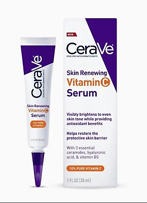 #ad CeraVe Skin Renewing Vitamin C Serum with Hyaluronic Acid 1 fl. Oz 30ml $16.00