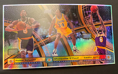 #ad Kobe Bryant Shaq E Jones 1998 99 Triumvirate Luminescent 3 Card UNCUT PANEL RARE $499.99