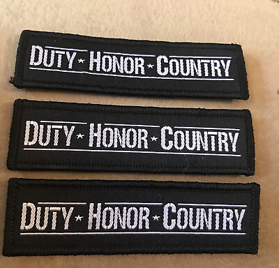#ad 3 Pack Duty Honor Country Tactical Hook amp; Loop Embroidered Morale Tag Patch 1x4 $4.99