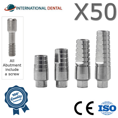 #ad 50 Straight Titanium Adapter Head Narrow Platform ⌀3.8 With Screw Dental Fixture $825.00