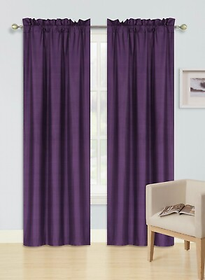 #ad 2pc set window curtain panel 100% privacy 65% blackout lined bedroom drapery R64 $15.50