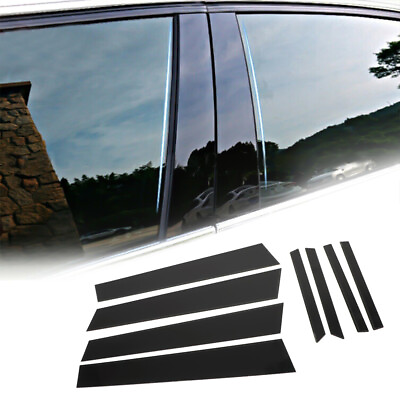 #ad Gloss Black Fit Posts Pillar For 2012 2015 Civic Honda Door Trim Piano Cover Kit $14.99