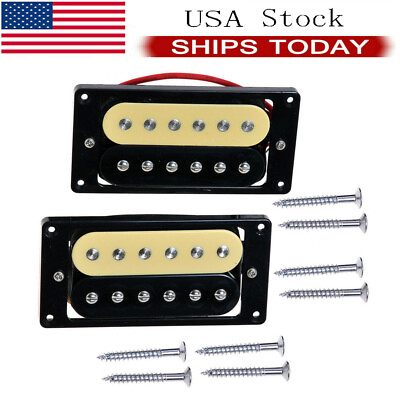 #ad Double Coil Humbucker Electric Guitar Pickups Neck and Bridge Pickup Set USA $13.63