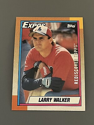 #ad 1990 Topps #757 Larry Walker RC Expos Rediscover Topps Buybacks Silver 1 1? $50.00