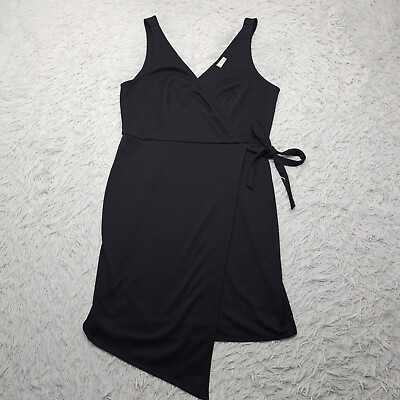 #ad Womens A New Day Black Sleeveless Wrap Tie Tank Top Dress Size Medium $15.30