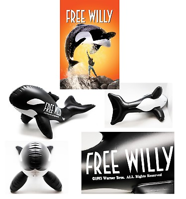 #ad Free Willy Blow Up Inflatable Killer Whale Orca Promotional Warner Bros $6.99