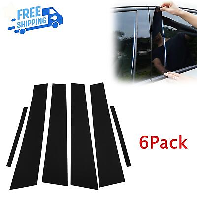 #ad 6pc Black Pillar Posts Set Door Trim Piano Cover Kit for Dodge Charger 2011 2021 $8.52