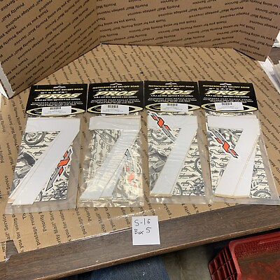 #ad NOS Lot Of 4 Packages Of Pros N Style 8quot;x4.75quot; Motocross Number 7 White N 7W $29.99