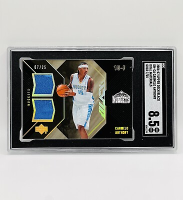 #ad Carmelo Anthony 2006 07 Upper Deck Black Dual Materials Gold 07 25 SGC 8.5 NBA $200.00