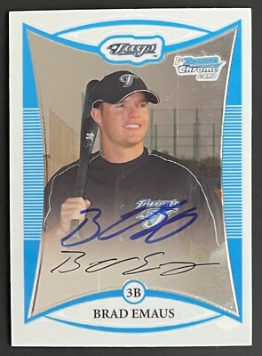 #ad 2008 Bowman Chrome Signed #BCP223 Brad Emaus Blue Jays Autographed Card $1.08