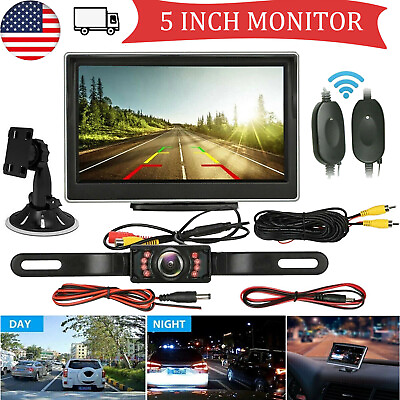 #ad #ad Backup Camera Car Rear View Wireless HD Parking System Night Vision 5quot; Monitor $29.99