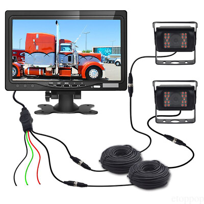 #ad 7#x27;#x27; Rear View Monitor Reversing Backup Camera Kit Parking System for Truck Bus $74.99