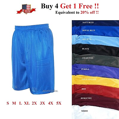 #ad MENS ATHLETIC JERSEY 2 POCKET MESH SHORTS GYM WORKOUT BASKETBALL FITNESS S 5X $10.99