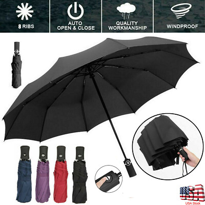 #ad Automatic Umbrella Anti UV Sun Rain Windproof 3 Folding Compact Umbrella $12.95