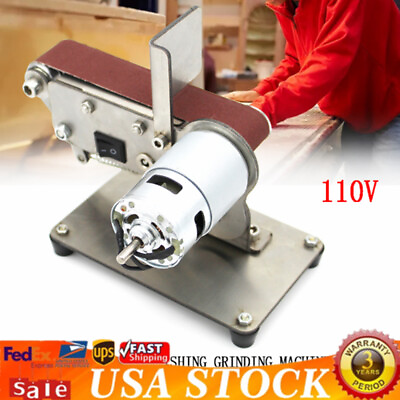 #ad 24V Mini Electric Belt Grinder Sander Polishing Grinding Machine Sharpener Tool $30.92