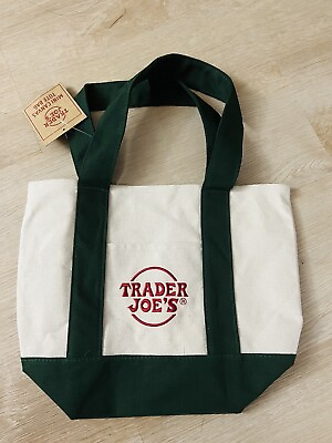 Trader Joe#x27;s GREEN Mini Canvas Tote Bag $24.99