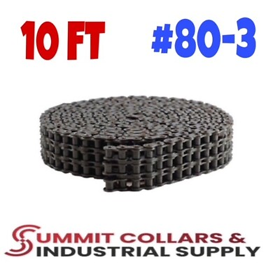#80 3 Triple Strand Roller Chain 10 Feet with 1 Connecting Link $218.69