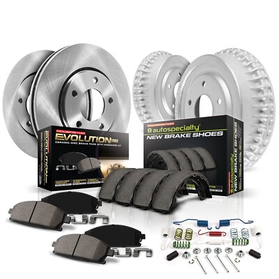 #ad KOE15059DK Powerstop Brake Disc And Drum Kits 4 Wheel Set Front amp; Rear for Camry $287.47