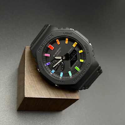 #ad Custom Made MODS Watch GA2100 1A1 G SHOCK Casio Rainbow Edition $179.99