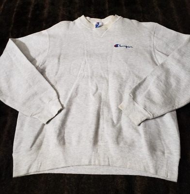 #ad Vintage VTG Champion Reverse Mens Gray Long Sleeve Weave Sweatshirt Size XL $14.88