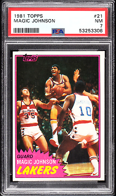 #ad Magic Johnson Solo Rookie Card RC 1981 Topps Basketball #21 PSA 7 NM Near Mint $79.99