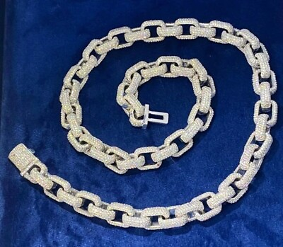 #ad Premium 925Sterling Silver Bling Chain Cuban Link Chain Hip Hop 12MM Infinity $1920.00