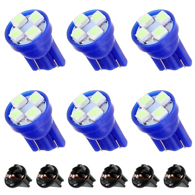 #ad For Honda 6X PC194 Sockets Ice Blue T10 LED Bulbs Instrument Gauge Dash Light $8.89