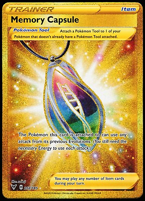 #ad Memory Capsule Gold Secret Rare Full Art 202 185 Vivid Voltage Pokémon NM M $3.25